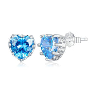 'Birthstone Hearts' CZ and Sterling Silver Stud Earrings - Sterling Silver Earrings - Allora Jade