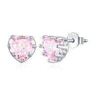 'Birthstone Hearts' CZ and Sterling Silver Stud Earrings - Sterling Silver Earrings - Allora Jade