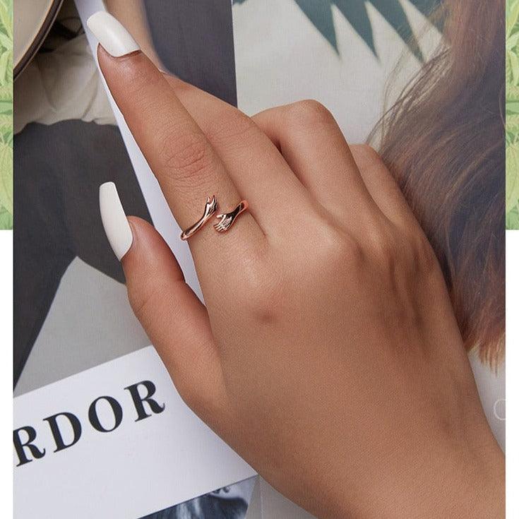 'Loving Hug' Sterling Silver Ring - Sterling Silver Rings - Allora Jade