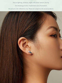 'Blue Bird' Sterling Silver and CZ Stud Earrings - Sterling Silver Earrings - Allora Jade
