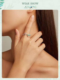 'Kingfisher' Sterling Silver and CZ Ring - Sterling Silver Rings - Allora Jade