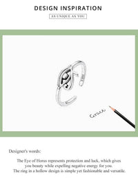 'Eye of Horus' Sterling Silver Ring - Sterling Silver Rings - Allora Jade