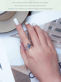 'Blue Bird' Sterling Silver and CZ Ring - Sterling Silver Rings - Allora Jade