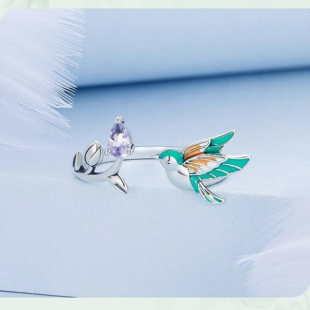 'Kingfisher' Sterling Silver and CZ Ring - Sterling Silver Rings - Allora Jade