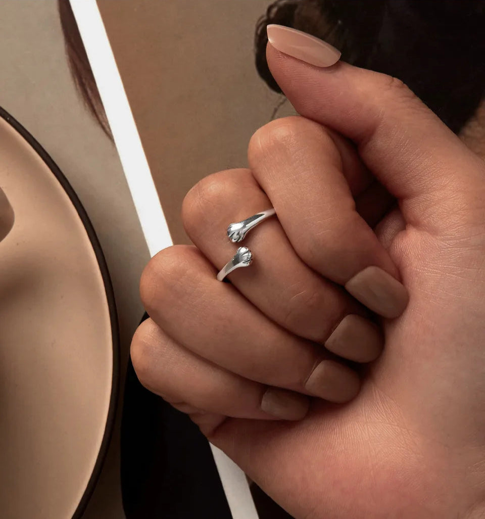 'Fur Baby Hug' Sterling Silver Ring | ALLORA JADE
