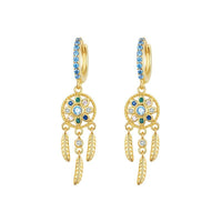 'Dreamcatcher' CZ & Sterling Silver Dangle Earrings - Sterling Silver Earrings - Allora Jade