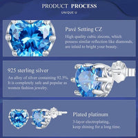 'Birthstone Hearts' CZ and Sterling Silver Stud Earrings - Sterling Silver Earrings - Allora Jade