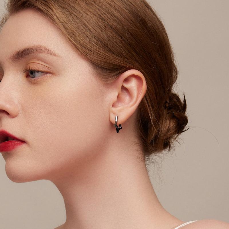 'Starlike' Sterling Silver Hoop Earrings - Sterling Silver Earrings - Allora Jade