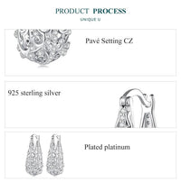 'Fancy Vines' CZ and Sterling Silver Hoop Earrings - Sterling Silver Earrings - Allora Jade
