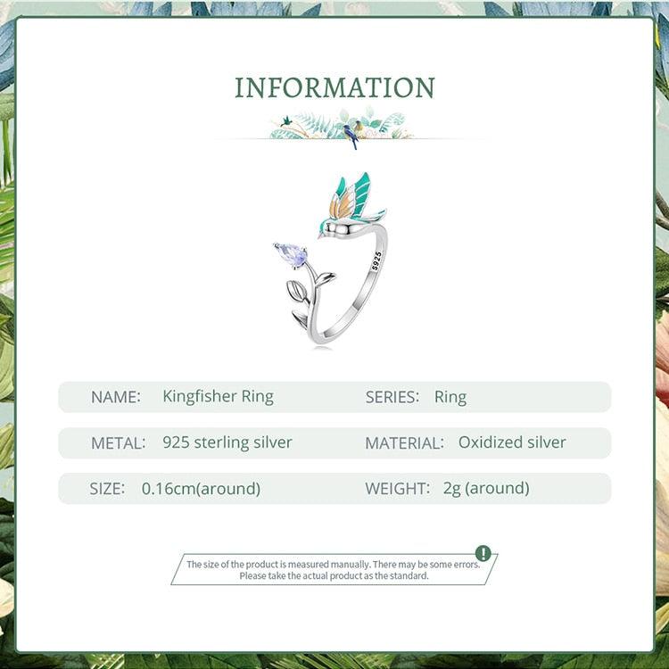 'Kingfisher' Sterling Silver and CZ Ring - Sterling Silver Rings - Allora Jade