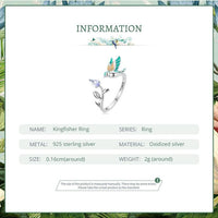 'Kingfisher' Sterling Silver and CZ Ring - Sterling Silver Rings - Allora Jade