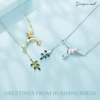 'Hummingbird' Pendant Necklace CZ and Sterling Silver - Sterling Silver Necklaces - Allora Jade