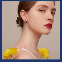 'Birthstone Hearts' CZ and Sterling Silver Stud Earrings - Sterling Silver Earrings - Allora Jade