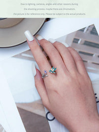 'Kingfisher' Sterling Silver and CZ Ring - Sterling Silver Rings - Allora Jade