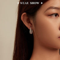 'Fancy Vines' CZ and Sterling Silver Hoop Earrings - Sterling Silver Earrings - Allora Jade