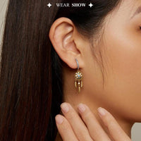 'Dreamcatcher' CZ & Sterling Silver Dangle Earrings - Sterling Silver Earrings - Allora Jade