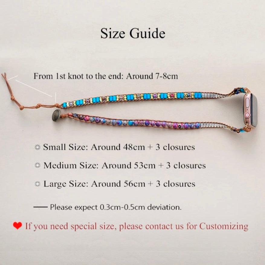 Blue Jasper Apple Watch Band Wrap - Womens Crystal Watch Bands - Allora Jade