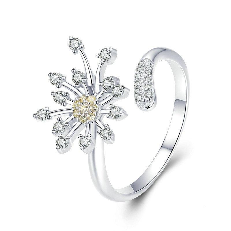 'Dandelion Love' CZ and Sterling Silver Ring - Sterling Silver Rings - Allora Jade
