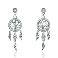 'Tree of Life Dream Catcher' CZ & Sterling Silver Earrings - Sterling Silver Earrings - Allora Jade
