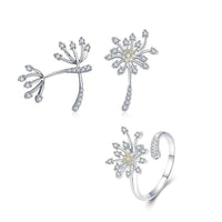 'Dandelion Love' CZ & Sterling Silver Jewellery Set - Sterling Silver Jewellery Sets - Allora Jade