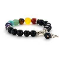 7 Chakra Stretchy Bracelet w/ Tree of Life Charm - Womens Bracelets Crystal Bracelet - Allora Jade