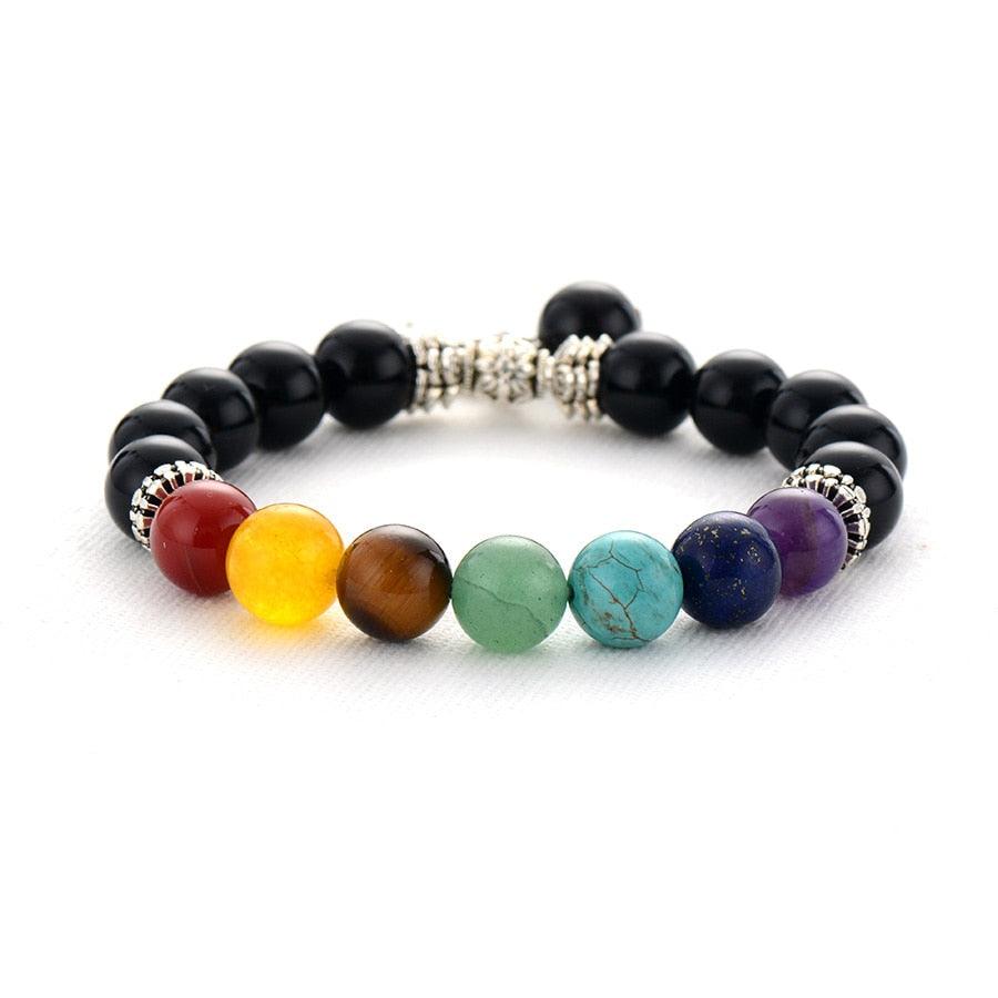 7 Chakra Stretchy Bracelet w/ Tree of Life Charm - Womens Bracelets Crystal Bracelet - Allora Jade