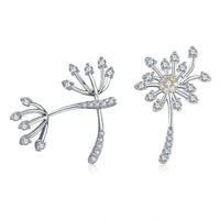 'Dandelion Love' Sterling Silver & CZ Stud Earrings - Sterling Silver Earrings - Allora Jade