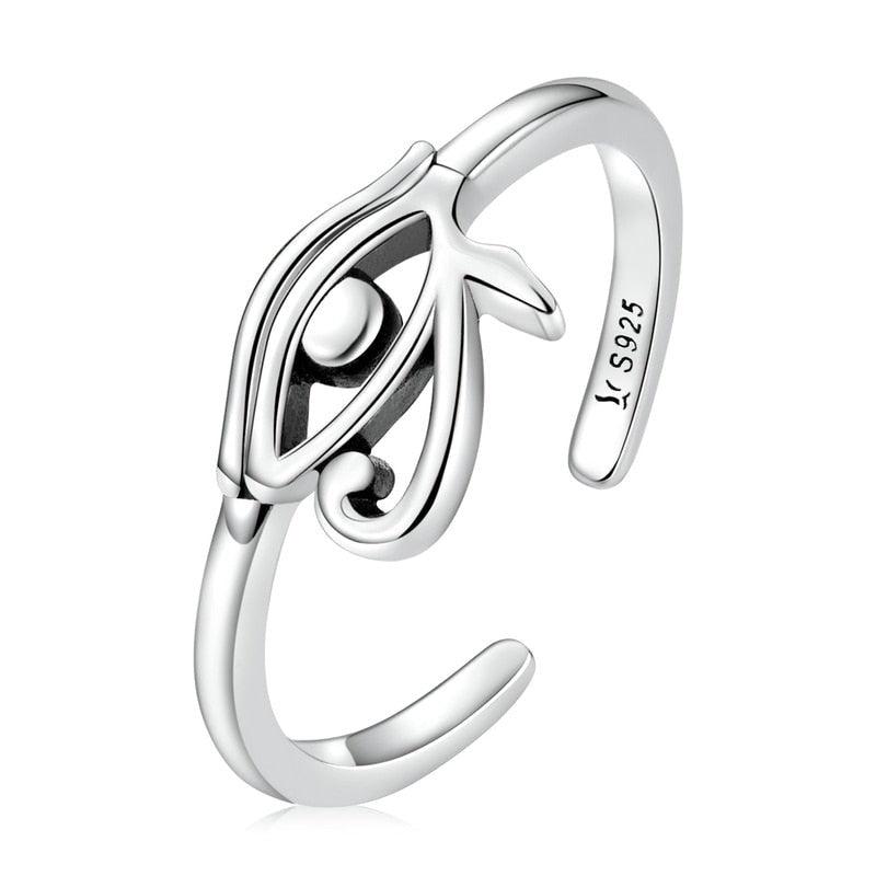 'Eye of Horus' Sterling Silver Ring - Sterling Silver Rings - Allora Jade