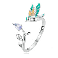 'Kingfisher' Sterling Silver and CZ Ring - Sterling Silver Rings - Allora Jade