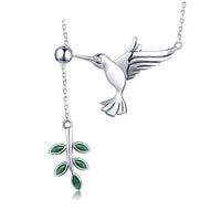 'Hummingbird' Pendant Necklace CZ and Sterling Silver - Sterling Silver Necklaces - Allora Jade