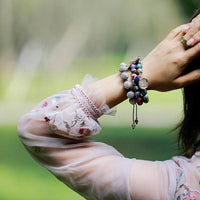 Hearts of Charm Jasper Stretchy Bracelet - blue - Womens Bracelets Crystal Bracelet - Allora Jade
