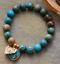 Hearts of Charm Jasper Stretchy Bracelet - red - Womens Bracelets Crystal Bracelet - Allora Jade
