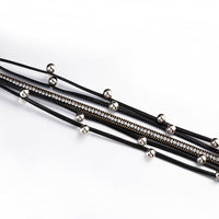 'Dhindha' Rhinestones & Beads Wrap Bracelet - black - Womens Bracelets - Allora Jade