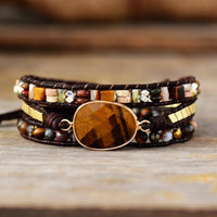 Jasper & Tiger's Eye Charm Wrap Bracelet - Womens Bracelets Crystal Bracelet - Allora Jade