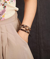 Jasper & Tiger's Eye Charm Wrap Bracelet - Womens Bracelets Crystal Bracelet - Allora Jade