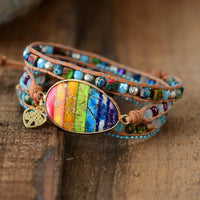 Jasper & Tree of Life Heart Charm Wrap Bracelet - Womens Bracelets Crystal Bracelet - Allora Jade