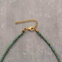 Amazonite Teardrop Pendant Necklace, clasp shown on grey background - Allora Jade