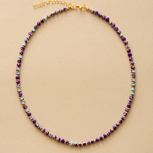 Crystal Choker Necklace – Purple Blue Marble Jasper | ALLORA JADE