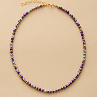 Crystal Choker Necklace – Purple Blue Marble Jasper | ALLORA JADE