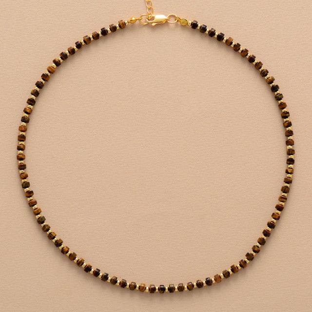 Crystal Choker Necklace – Tiger's Eye | ALLORA JADE
