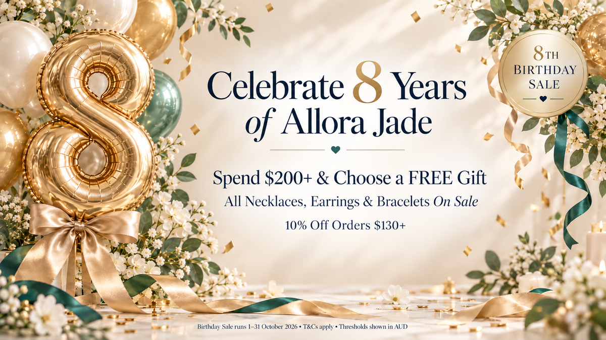 Allora Jade 8th Birthday Jewellery Sale – 1–31 October 2026