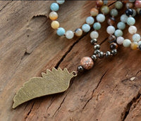 'Angel Wing' Amazonite, Picasso Jasper & Pyrite Necklace - Allora Jade