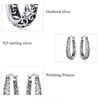 'Vintage Vine' Sterling Silver Hoop Earrings - Allora Jade