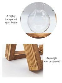 'Bubble' Glass and Wood 3 Pot Vase - Allora Jade