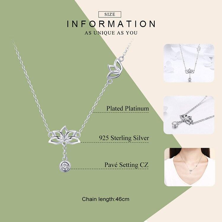 'Lotus Flower' CZ and Sterling Silver Pendant Necklace - Sterling Silver Necklaces - Allora Jade