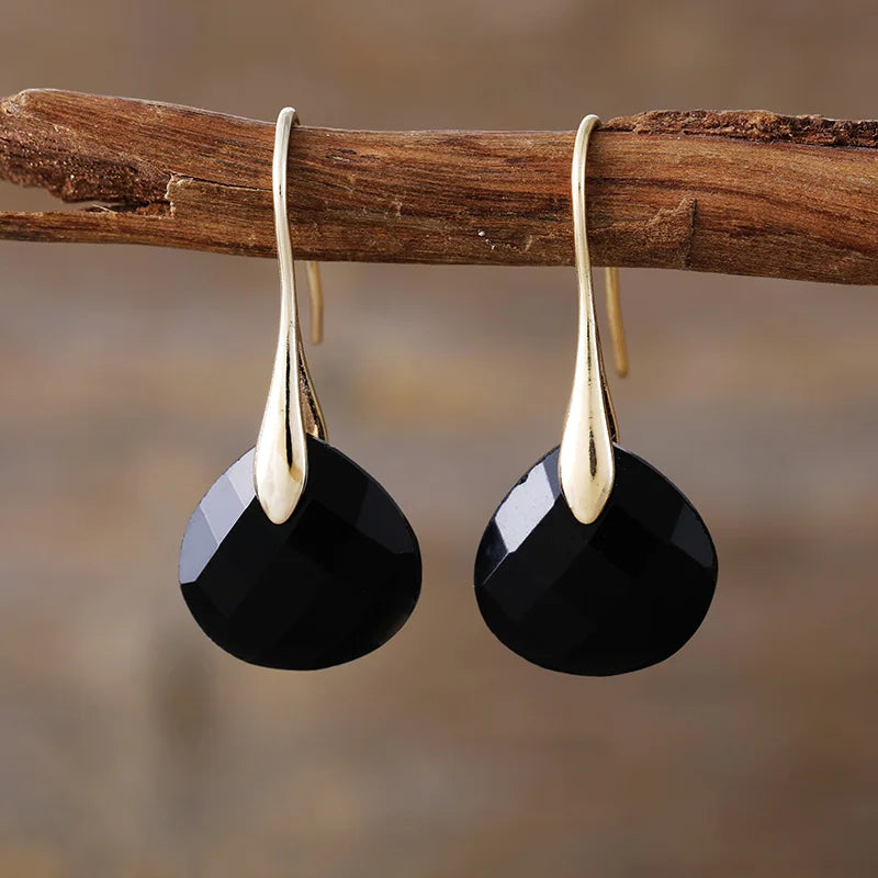 Ritzy Black Onyx Drop Earrings - Women's Earrings - ALLORA JADE