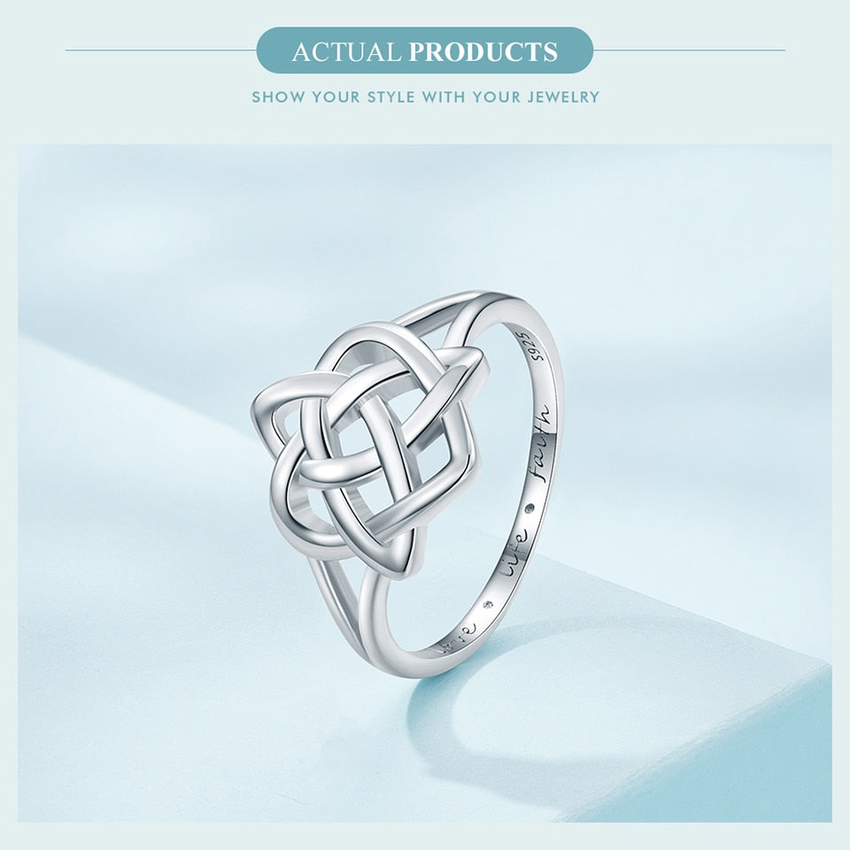 'Celtic Love Knot' Sterling Silver Ring - Allora Jade