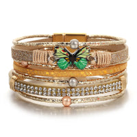 'Butterfly' Charm Cuff Bracelet - gold - Allora Jade