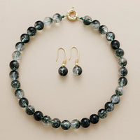 'Grace' Necklace Earrings Set - Quartz | ALLORA JADE