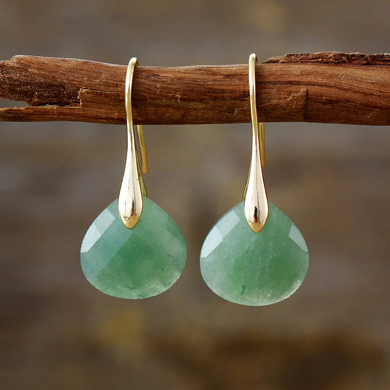 Ritzy Drop Earrings - Women's Green Aventurine Earrings | Allora Jade